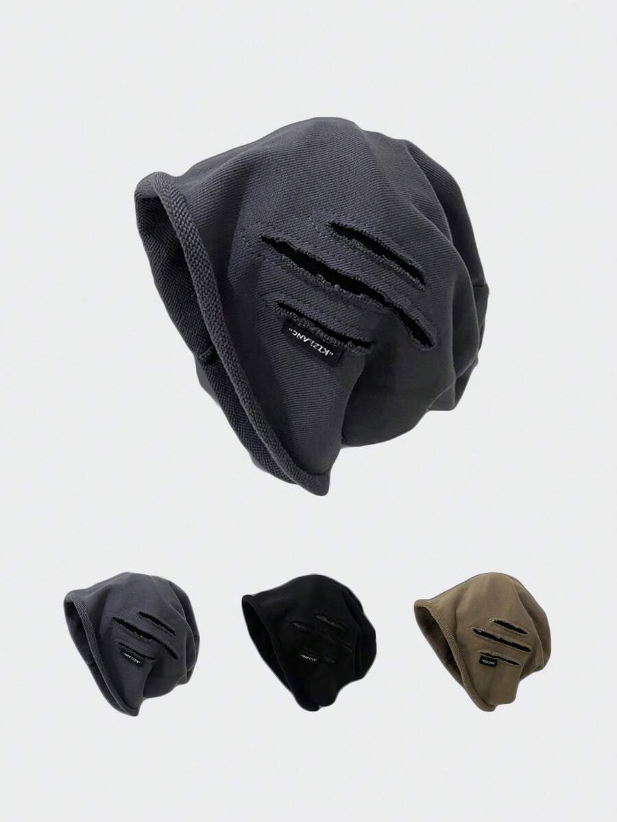 1pc Unisex Baggy Beanie Hat Scratch Design Slouchy Hat For Men Women Streetwear Fashion Fall Outfit