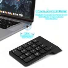 Teclado Numerico Inalambrico 2.4 Ghz Pc iOS Android Mini Teclado Numérico 19 Teclas color Negro - Negro - Ver 2