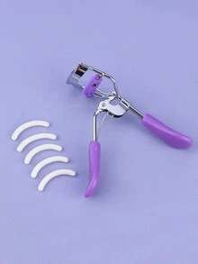 1pc Eyelash Curler With 5pcs Replacement Pads, White Portable Makeup Tool - Multicolor - View 11