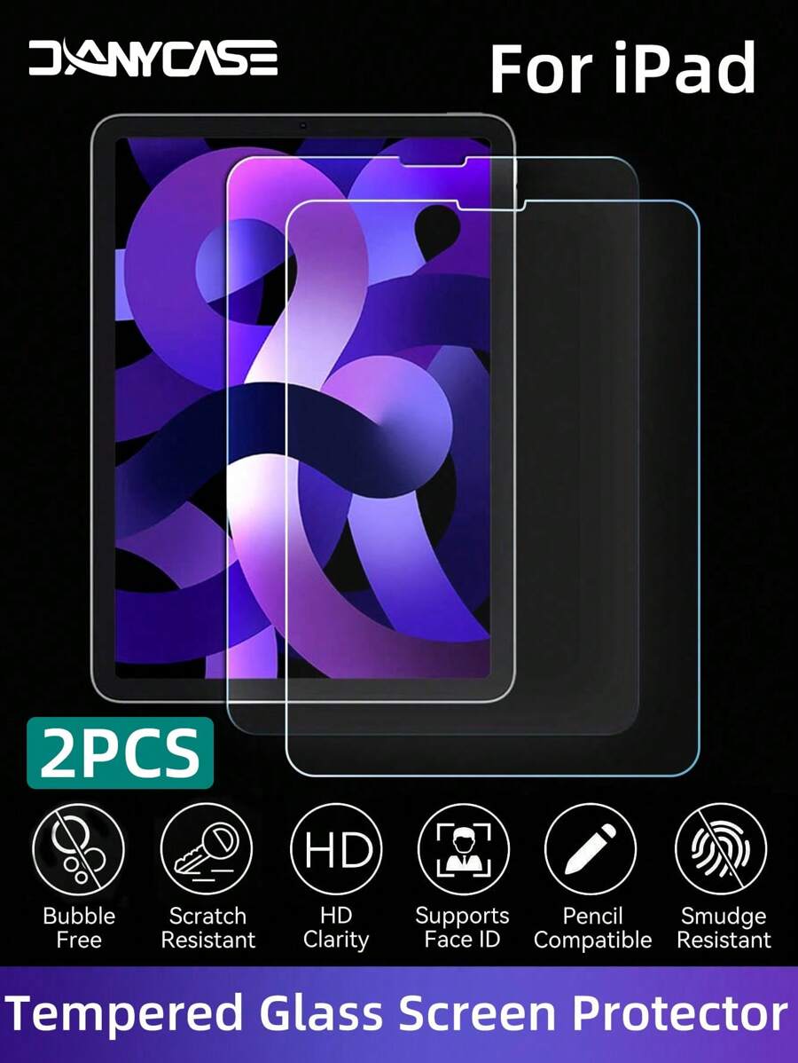 DANYCASE 2pcs Tempered Glass Screen Protector, AntiDust Screen