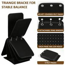 Enamel Pin Display Holder Large Capacity Brooch Pin Organizer Folding Pins Collection Storage Organizer With 3 Binders And 5 Pages Portable Pin Display Binder Stand For Pins Brooch - Black - View 3