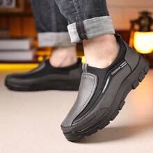 Men's Casual Sports Shoes Slip-On Driving Loafers, Spring Summer New Flat Shoes, Breathable Light-Weight Business Casual Shoes, Leather Shoes For Hiking Trekking