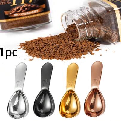 1 件 15ml 不锈钢短柄咖啡量匙带刻度标记，烘焙用具，牛奶和咖啡粉量匙学校用品