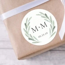 96 Pcs Personalized Round Circle Label Stickers Custom Name Date Thank You Stickers For Bridal Shower Party Favors