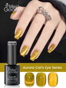 Miss Gooey夢幻星空貓眼指甲油，2024年新款熱門色，全息閃粉貓眼凝膠指甲油，半永久光療指甲凝膠，UV/LED指甲凝膠，適用於家庭DIY和美甲沙龍 - 彩色 - 查看 12