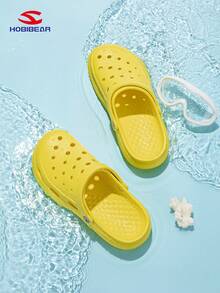 HOBIBEAR 女士镂空柔软舒适透气速干黄色凉鞋，适合沙滩、户外和室内穿着 - 黃色 - 查看 4