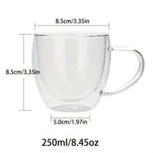 1 Pieza Taza De Café Espresso De Vidrio Borosilicato De Doble Pared, Taza Aislada De 250 Ml Para Bebidas Calientes / Frías, Regalo De Cumpleaños