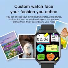 1 pulseira de relógio inteligente feminina, tela sensível ao toque TFT de 2,05", temperatura corporal, previsão do tempo, Bluetooth, rastreador de atividades, lembrete de chamadas/mensagens, compatível com sistemas Android e iOS, adequado para presentes