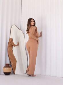 Women Two-Piece Outfits - Beige - View 8