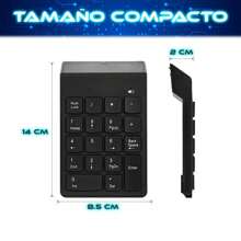Teclado Numerico Inalambrico 2.4 Ghz Pc iOS Android Mini Teclado Numérico 19 Teclas color Negro - Negro - Ver 3