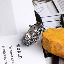 一款時尚韓風不易褪色不鏽鋼星星戒指，細帶戒指情侶戒指，女士配飾時尚珠寶 - 銀色 - 查看 2