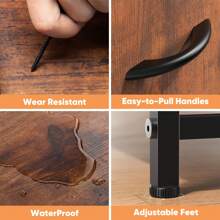 Sweetcrispy Dresser, Tall Dresser For Bedroom, Drawer Dresser Organizer Storage Drawers With 10 Drawers, Chest Of Drawers With Fabric Bin, Steel Frame, Wood Top For Bedroom - 鏽棕色 - 查看 6