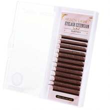 ARISON Brown YY Eyelashes Extensions Y-Shape Lashes C/D Curl 8-15mm Mixed Length  Eyelash Volume Fans 0.07mm Thickness 12 Rows Cluster Pre Fanned Wispies Crisscross Eye Lashes  Full Fluffy Volume Look  Hand Woven Natural Soft