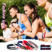 5pcs Inspiring Silicone Wristbands, Multi-Colored Rubber Bracelets For Sports - Multicolor - View 5