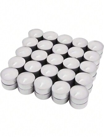 50 件无香茶蜡烛，燃烧时间 1 小时，派对蜡烛，用于营造氛围和餐厅装饰