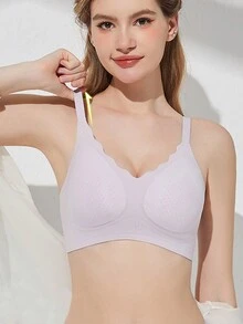 Ltra Thin Quick Drying Ice Silk Lightweight Seamless Unoerwear Wom Wireless Puench Up Bras