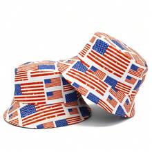 新款國旗樣式漁夫帽，春夏戶外海灘防曬帽，可反轉漁夫帽 - 彩色 - 查看 1