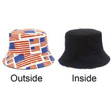 新款國旗樣式漁夫帽，春夏戶外海灘防曬帽，可反轉漁夫帽 - 彩色 - 查看 2