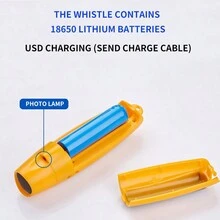 1pc USB Rechargeable Electronic Whistle With 3 Adjustable Volumes And 3 Types Of Sound For Travel And Outdoor Sports - Yellow - View 5