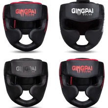 GINGPAI BOXING Casque de boxe professionnel pour adultes et adolescents, casque fermé pour l'entraînement en kickboxing, casque de protection épais pour le combat à l'entraînement en taekwondo, muay thaï, pour hommes et femmes