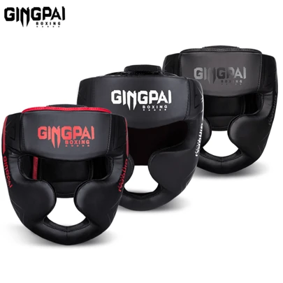 GINGPAI BOXING 成人和青少年专业拳击护头，跆拳道训练封闭式头盔，厚实防护拳击头盔，适用于跆拳道、泰拳，男女皆宜
