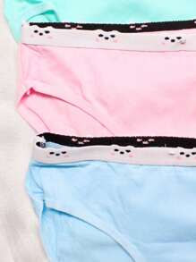 Set de 6 calzones de algodón para niña con diseño de osito, diversos colores, comodo y tierno. (Los colores se envían al azar) - Multicolor - Ver 5