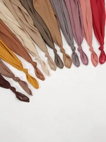 2pcs/1pc Wide-Brim Chiffon Scarf For Women, Fashionable Breathable Long Scarf, Muslim Hijab Headscarf, Suitable For Daily Comfortable And Versatile Wear
