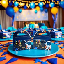 12PCS Outer Space Party Favors Bags With Stickers Space Paper Goodie Gift Bags Planet Astronaut Candy Treat Bags Starry Sky Galaxy Party Gift Bags For Astronaut Science Themed Birthday Party