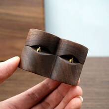 1 Pieza Caja de joyería de madera en forma de corazón, exhibidora de anillos, estuche para guardar anillos de compromiso y boda de parejas, regalo del Día de San Valentín y para volver a la escuela