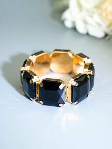 1 chiếc Vòng tay pha lê vuông sang trọng 23*23MM, dành cho ngày lễ và tiệc tùng - Màu Hồng Tươi - Xem 20