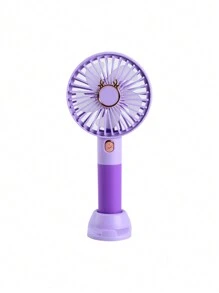 AOYI 1pc 1200mAh Rechargeable Handheld Mini Fan With 3 Speed Adjustments, Portable & USB Charging, Includes Charging Cable And Phone Holder Base - Multicolor - View 19