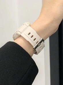 Bộ dây đeo và vỏ đồng hồ 2 trong 1 họa tiết bầu trời sao, mềm mại và thoải mái, phù hợp cho phong cách thể thao thường ngày, tương thích với các loại dây đeo 40mm, 38mm, 41mm, 42mm, 44mm, 45mm, tương thích với Apple Watch Series SE, 9, 8, 7, 6, 5, 4, 3, 2, 1. - Màu be - Xem 8