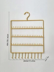 New Simple Wall Mounted Jewelry Storage Rack, Baby Headband, Necklace, Bracelet, Stud Earring, Jewelry, Multi-Functional Storage Hook, Non-Punch Rack - Multicolor - View 8