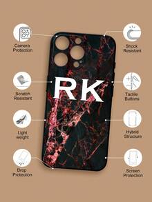 1 pieza Funda personalizada para teléfono con iniciales, funda de iPhone con diseño de nombres personalizados, funda de teléfono con nombre personalizado con iniciales, regalo de aniversario, regalo de San Valentín, regalo de cumpleaños, regalo de boda, regalo del Día de la Madre, regalo del Día del Padre, regalo para mejor amiga, regalo para mamá/papá, regalo para novio, regalo para novia - Multicolor - Ver 8