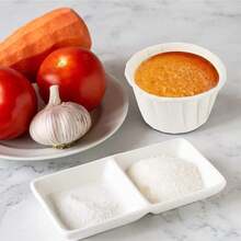 100 个 2 盎司纸质蛋奶酥分装杯、一次性纸杯蛋糕杯、小型一次性纸质蛋奶酥杯，适用于番茄酱、调味品、药品、品尝、样品、果冻饮料、甜点份量、万圣节派对 - 白色 - 查看 3