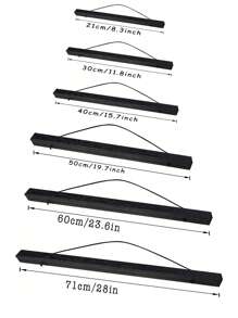 SURELIFE 1pc Black Frame Magnetic Hanger Wood Frames For Poster 21-71cm Long For Photos 30x40cm 40x50cm 40x60cm 50x70cm Canvas Painting Pictures Prints Maps Scrolls And Canvas Artwork Wall Art Decor