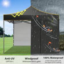 1 PC padiglione pieghevole padiglione 3x3 impermeabile stabile resistente all'inverno padiglione da giardino, padiglione pop-up con 4 pareti laterali, tenda da festa 3x3 per giardino, festa, protezione UV 50+ 3 livelli regolabili in altezza