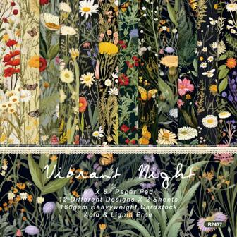 24 Sheets 6"X6" Vibrant Night Scrapbook Paper Scrapbooking Patterned Paper Pack Handmade Craft Paper Background Paper 1Pack Back To School