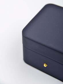 1pc Chinese Style Fashionable Minimalistic Dark Blue Special Paper Jewelry Necklace Storage Box - Royal Blue - View 1