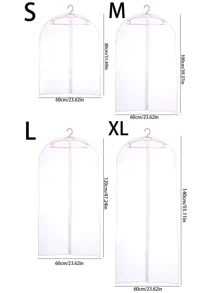 5入組/1入組衣物防塵袋，外套袋，家用套裝袋，收納袋，衣櫥衣物防塵套，衣架 - 白色 - 查看 10