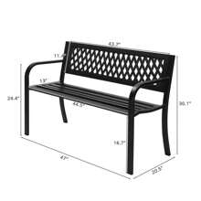 47in PVC Mesh Backrest Iron Bench Black - Black - View 6