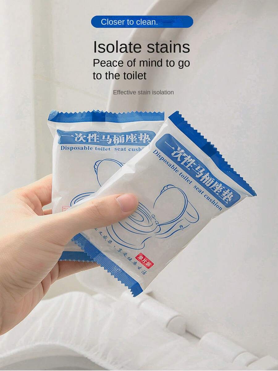 Disposable Toilet Seat Cover,  Travel Essential, Portable, Waterproof, Hygienic, Suitable For Hospital, Hotel, Business Trip - White - View 1