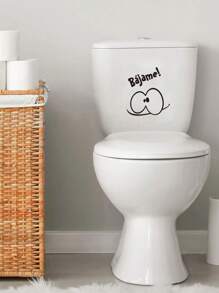 1 pieza, Pegatinas decorativas Bajam! Para inodoros - Negro - Ver 5
