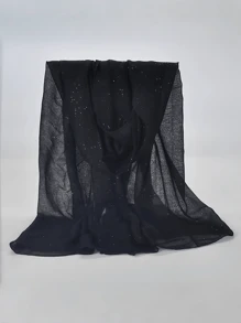 Boho 1pc Simple Printed Scarf For Women, New Design, Spring And Summer, Sun Protection, Beach, Fashionable, Head Scarf, Shawl, Neck Warmer, Long Scarf - Solid Color Shiny Silk Scarf Shawl - View 17