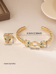 Ladies' Fashionable Leopard Head Personalized Accessories Suitable For Daily Commuting Can Be Given As Gifts - Yellow Gold - View 5