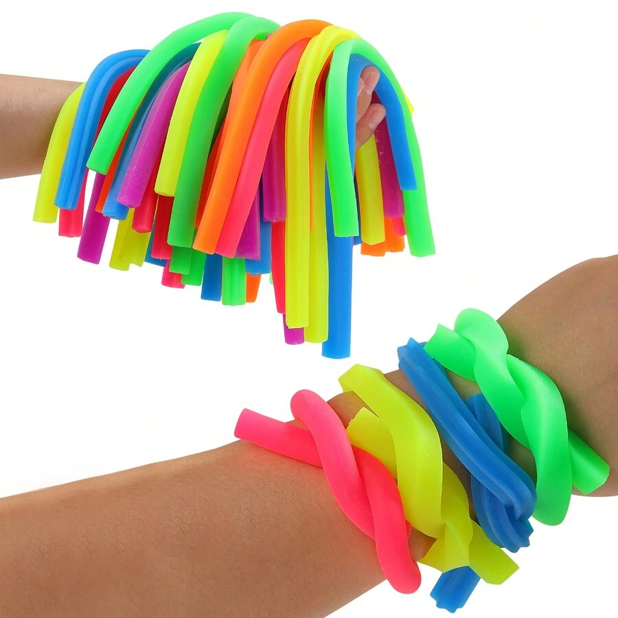 New Style Sensory Cube String Noodles Fidget Toy ,Calming Textured Stretchy Strings Toys For Kids -Fosters Creativity And Focus,Stress Relief Fidget Toys Pack Stretchy Strings For Adults Improve Concentration,Party Favors, Christmas Stocking Stuffers, Classroom Prizes And Easter Basket Stuffers(Round,Triangle,Square,Hexagon,Rhombus,Star)