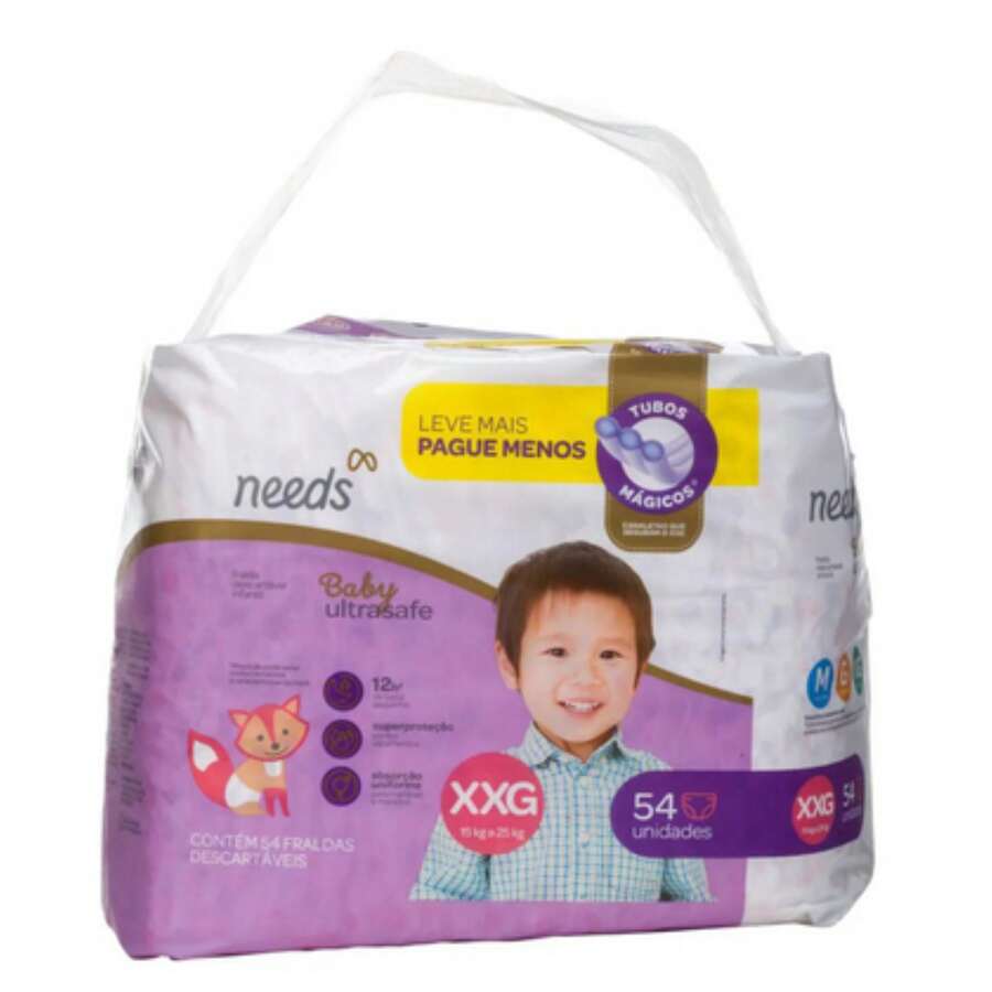 Fralda Needs Baby Ultrasafe XXG 54 unidades - Branco - Visão 1