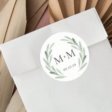 96 Pcs Personalized Round Circle Label Stickers Custom Name Date Thank You Stickers For Bridal Shower Party Favors