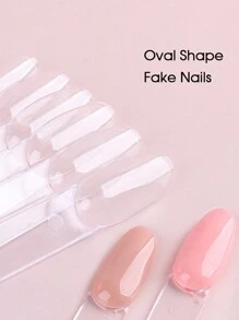50Pcs Nail Swatches Oval Round Tips For Display Nail Samples Gel Polish Palette Color Chart Manicure Practicing Tools