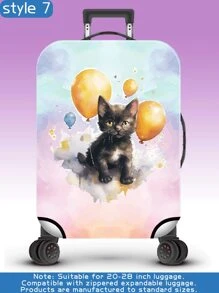 Cat, Man's Best Friend, Animal Tie-Dye Series, Personalized Digital Printing Pattern, Production Process Upgrade, Overall Elastic Binding Process, Thickened Elastic Fabric, Washable, Suitcase Protective Cover, Suitcase Protective Cover, Suitcase Dustproof Cover, Suitcase Dust Cover, Very Suitable For Business Trips, Travel, And Luggage Check-In, Suitable For 20-28 Inch Boxes. Bag For School School Accessories School Stuff